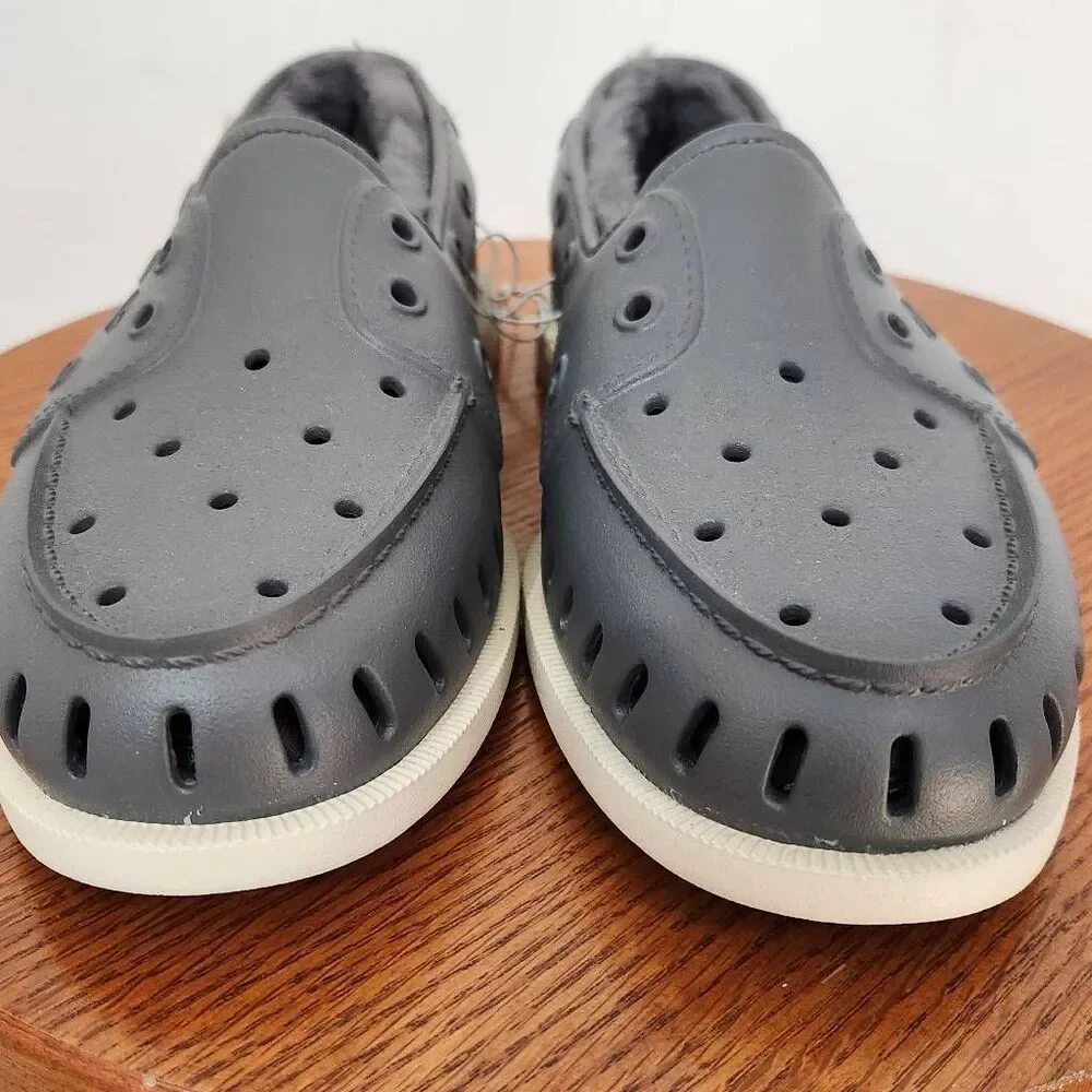 Sperry Men's Gray Float Boat Shoes with Faux Fur Lining Size 7 NWOT